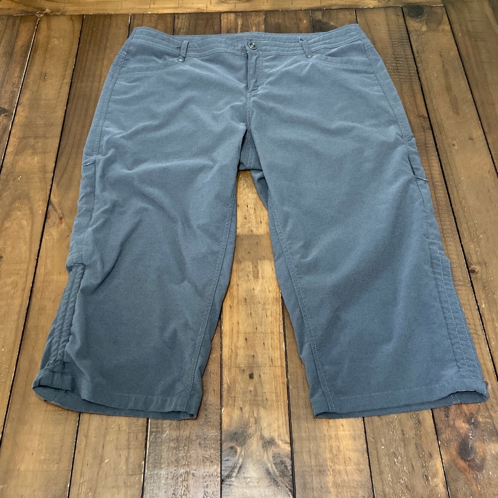 Kuhl Splash Metro Capri Pants Womens 14 Gray Hiking Outdoor Cargo Crop 19 Inseam